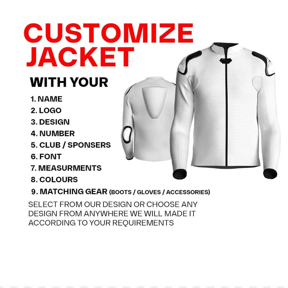 Customize Jacket, Motorcycles Racing Leather Jacket, Any Design